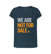 Load image into Gallery viewer, Denim Blue We Are Not For Sale - Ladies&#39; Tee
