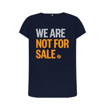 Load image into Gallery viewer, Navy Blue We Are Not For Sale - Ladies&#39; Crew Neck Tee
